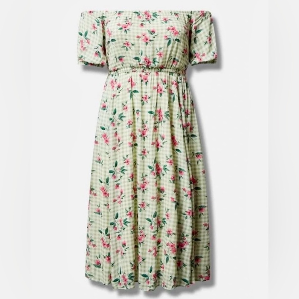 NWT Torrid Retro Puff Sleeve Skater Midi Dress - Torrid Size 3 (22-24, 3X)